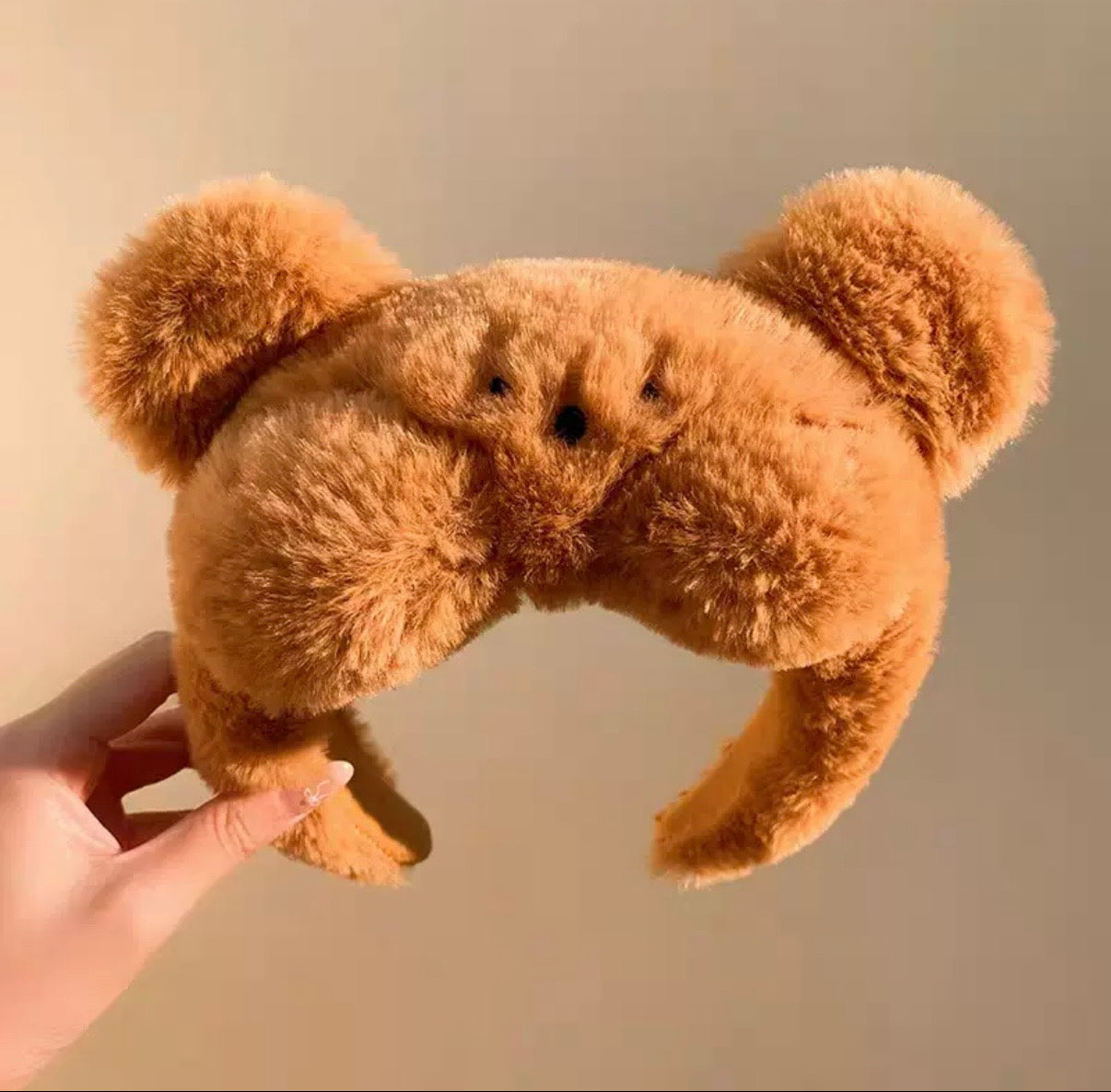 Teddy Bear Headband – Plush Bear Ears Hair Accessory for Kids & Adults