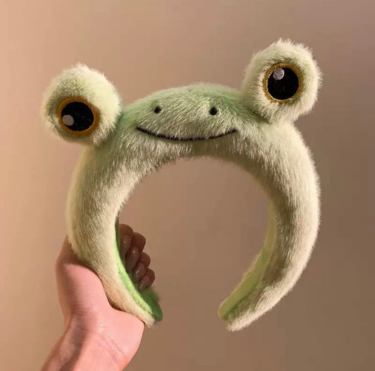 Cute Frog Headband with Big Eyes – Soft Plush Animal Hairband for Kids & Adults | Funny Costume & Party Accessory