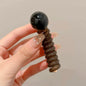 Glossy Black Ball Spiral Hair Wrap – Modern Ponytail & Braid Accessory