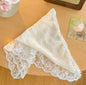 White Lace Triangle Headscarf – Vintage Romantic Tie-Up Bandana