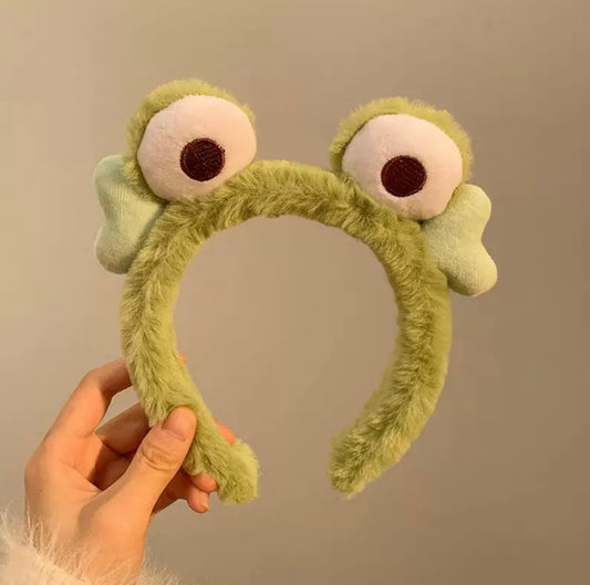 Frog Headband with Big Eyes – Soft Plush Hair Accessory for Kids & Adults
