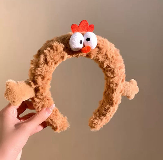 Cute Plush Chicken Headband – Soft Funny Animal Hairband for Kids & Adults | Cozy Cartoon Hair Acc